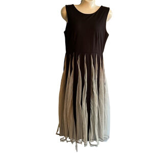 SouthStore Black and Cream Tulle Sleeveless Dress size Large
